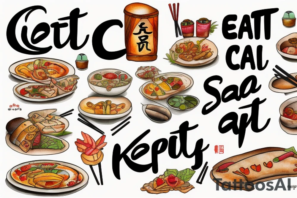 eat, sleep, chi, repeat. asian tappas a la carte resturant, chi resturant. tattoo idea