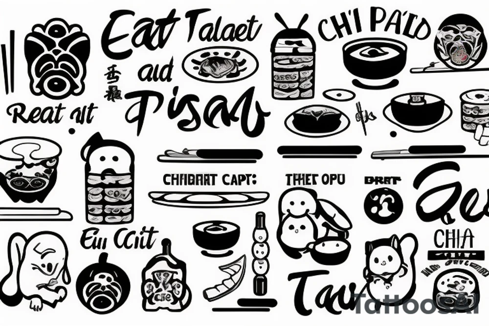 eat, sleep, chi, repeat. asian tappas a la carte resturant, chi resturant. tattoo idea