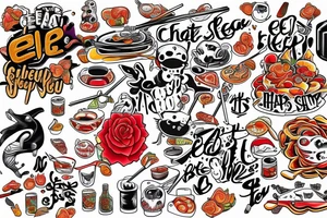 eat, sleep, chi, repeat. on chopsticks tattoo idea