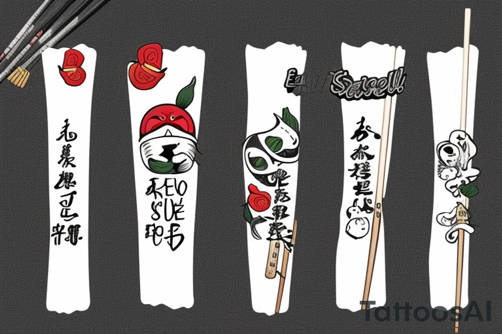 eat, sleep, chi, repeat. on chopsticks tattoo idea