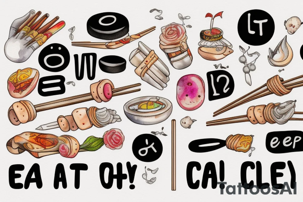 eat, sleep, chi, repeat. on chopsticks tattoo idea