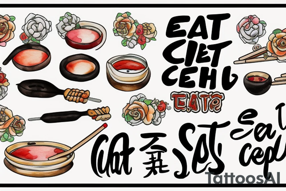 eat, sleep, chi, repeat. on chopsticks tattoo idea