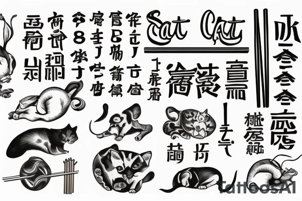 eat, sleep, chi, repeat. on chopsticks tattoo idea