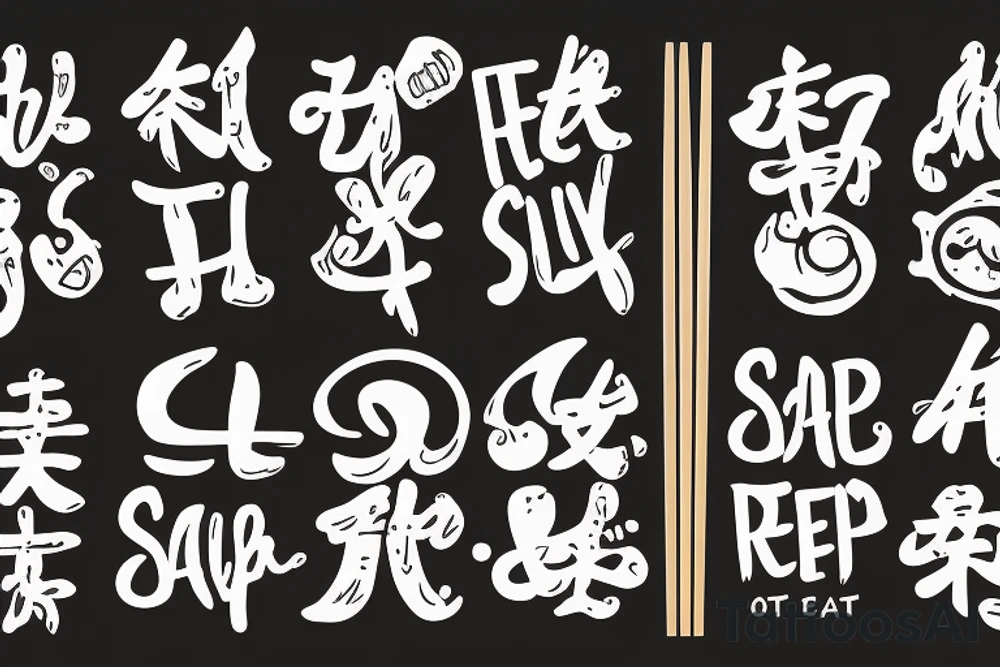 eat, sleep, chi, repeat. on chopsticks tattoo idea