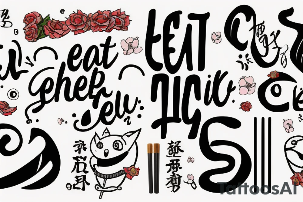 eat, sleep, chi, repeat. on chopsticks tattoo idea
