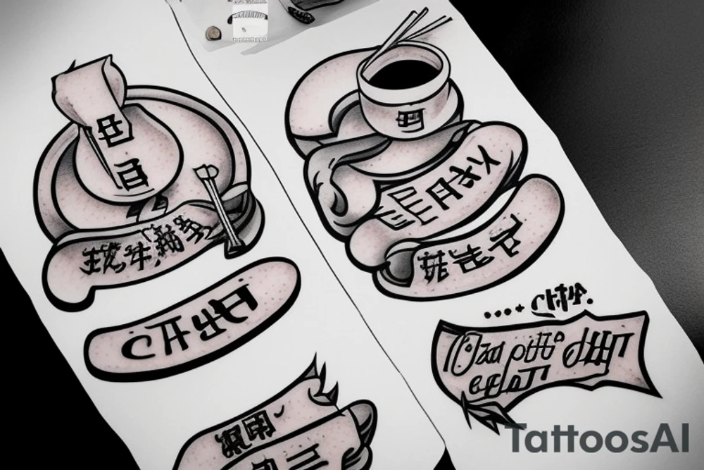 quote "eat, sleep, chi, repeat". on chopsticks tattoo idea