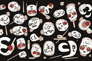 quote "eat, sleep, chi, repeat". on chopsticks with gyozas tattoo idea