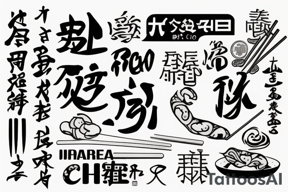 quote "eat, sleep, chi, repeat". on chopsticks tattoo idea