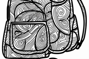 Simple line drawing backpack tattoo idea