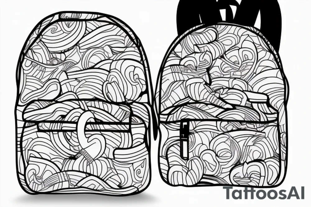 Simple line drawing backpack tattoo idea