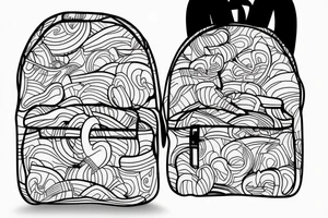 Simple line drawing backpack tattoo idea