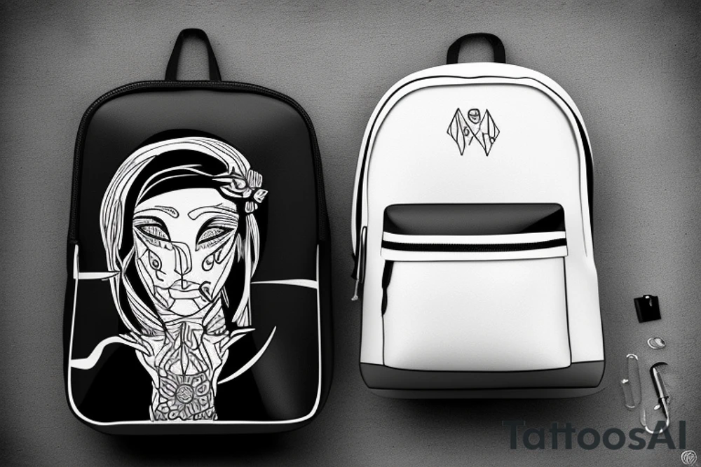 Simple line backpack tattoo idea