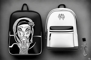 Simple line backpack tattoo idea
