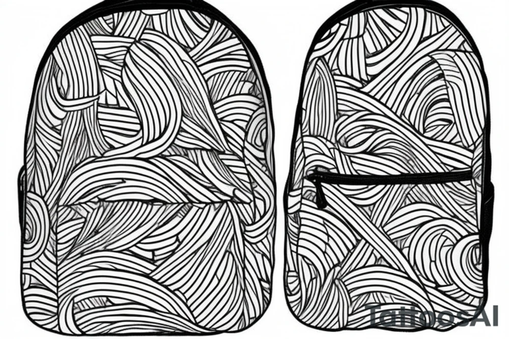 Simple line backpack tattoo idea