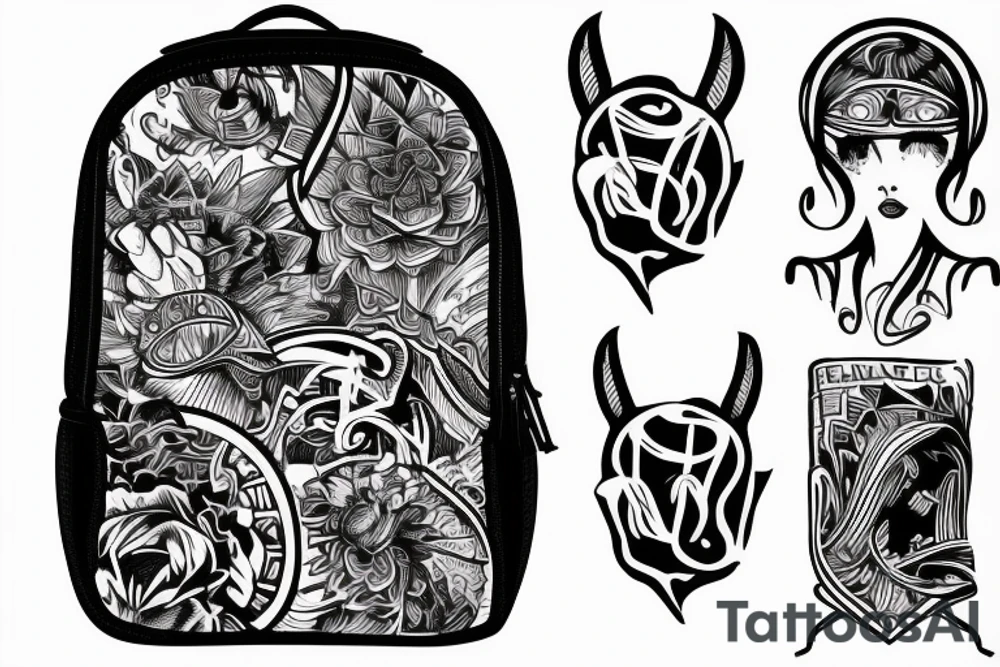 drawing backpack tattoo idea