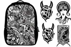 drawing backpack tattoo idea