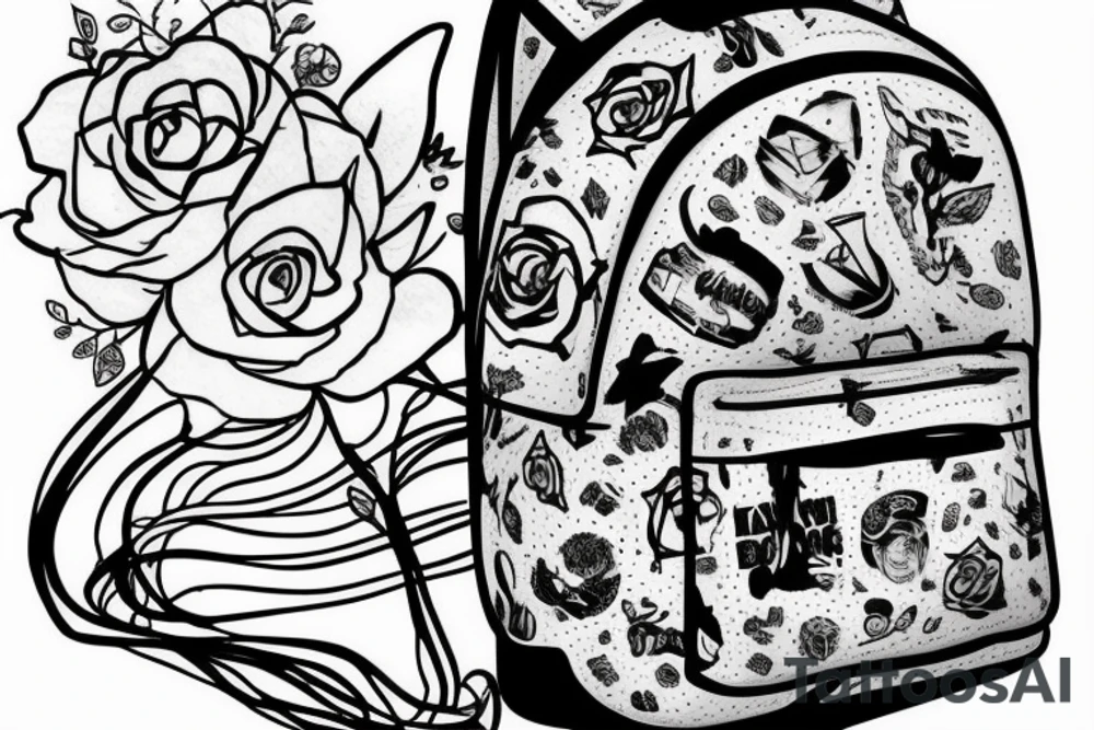drawing backpack tattoo idea