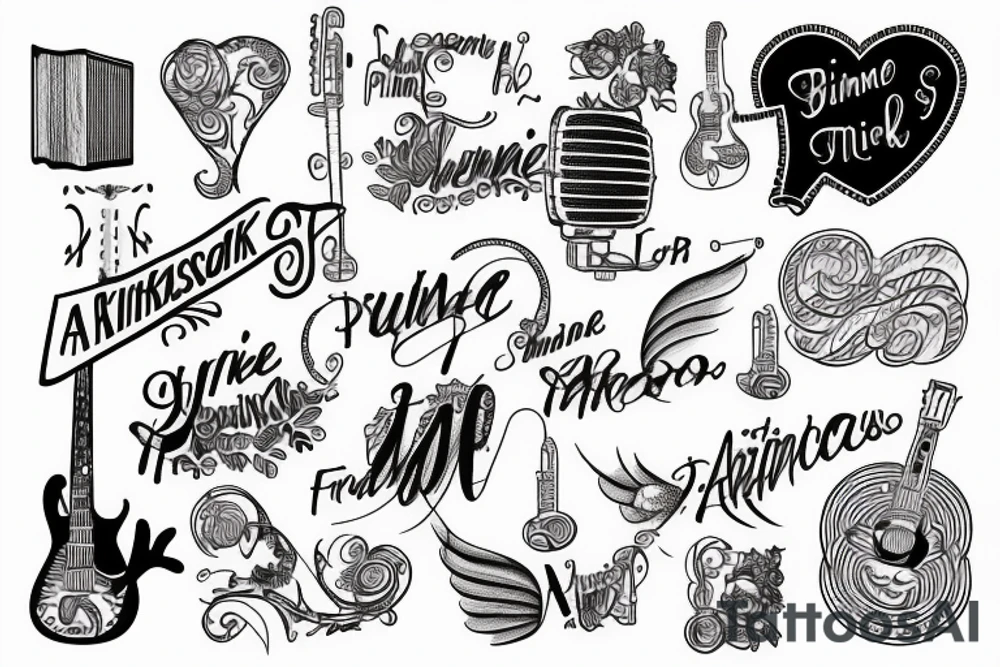 Arkansas fine line music note tattoo idea