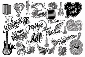 Arkansas fine line music note tattoo idea