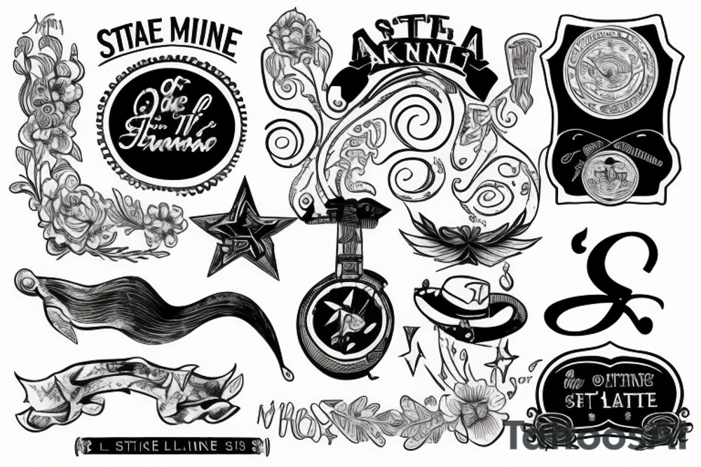 State of Arkansas fine line music note tattoo idea