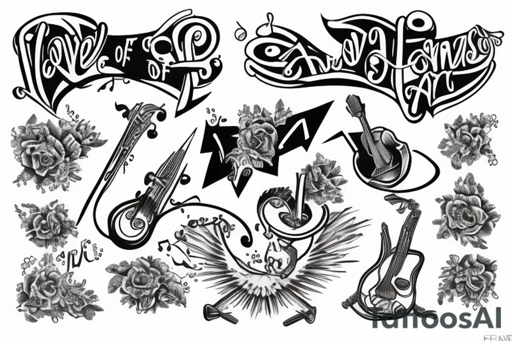 Love music state of Arkansas tattoo idea