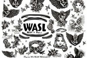 text wish you were here with angel tattoo idea