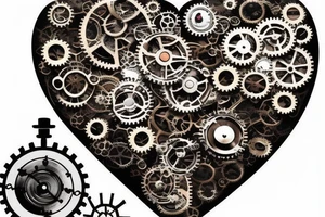 A small detailed steampunk heart with gears and cogs. It needs to be one heart tattoo idea