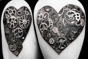 A small detailed steampunk heart with gears and cogs. It needs to be one heart tattoo idea