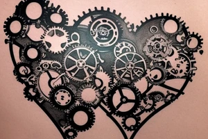 A small detailed steampunk heart with gears and cogs. It needs to be one heart tattoo idea