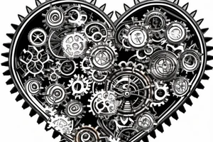 A small detailed steampunk heart with gears and cogs. It needs to be one heart tattoo idea