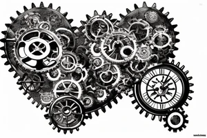 A small detailed steampunk heart with gears and cogs. It needs to be one heart tattoo idea