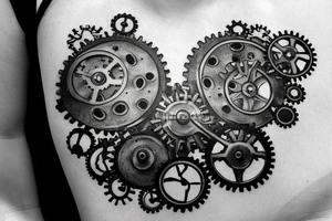 A small detailed steampunk heart with gears and cogs. It needs to be one heart tattoo idea