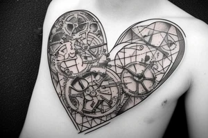One small steampunk heart tattoo idea