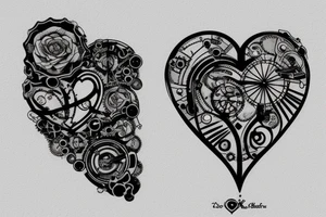 One small steampunk heart tattoo idea