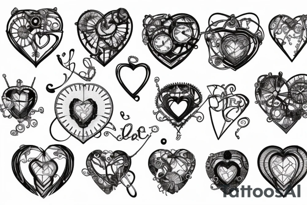 One small steampunk heart tattoo idea