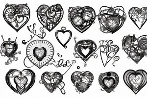One small steampunk heart tattoo idea
