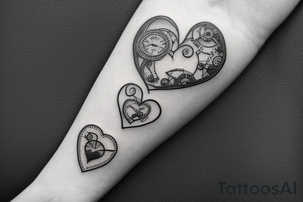 One small steampunk heart tattoo idea