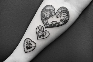 One small steampunk heart tattoo idea