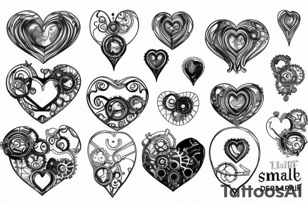 One small steampunk heart tattoo idea