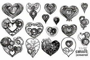 One small steampunk heart tattoo idea