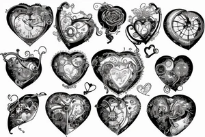 One small steampunk heart tattoo idea