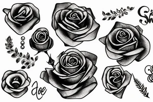 A rose with metallic petals and cog accents tattoo idea