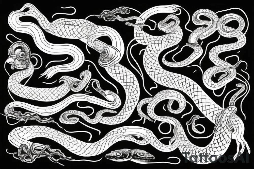 A snake with steam-powered metallic scaled tattoo idea