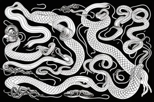 A snake with steam-powered metallic scaled tattoo idea