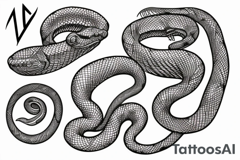 A snake with steam-powered metallic scaled tattoo idea