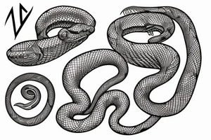 A snake with steam-powered metallic scaled tattoo idea