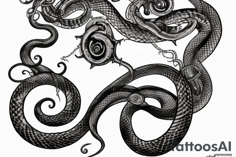 A steampunk snake tattoo idea