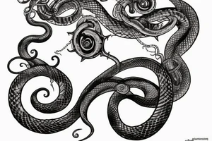 A steampunk snake tattoo idea