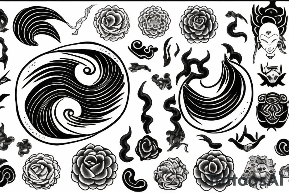 Yin and yang - 24 - mythical - small to medium tattoo idea