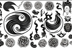 Yin and yang - 24 - mythical - small to medium tattoo idea